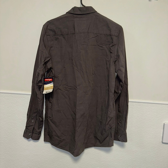 Men's Wrangler Button Down Shirt Size Small Brown/Grey New NWT Long Sleeve - Picture 3 of 9